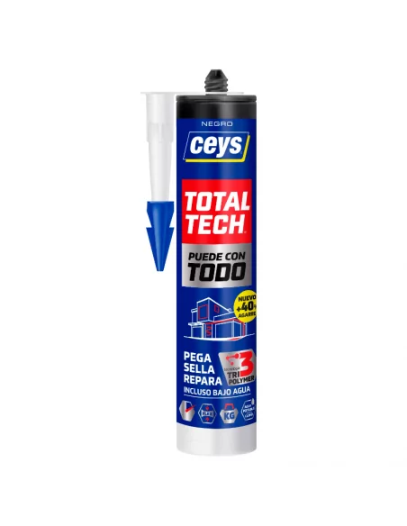 ADHESIVO DE MONTAJE CEYS TOTAL TECH NEGRO TUBO 290 ml