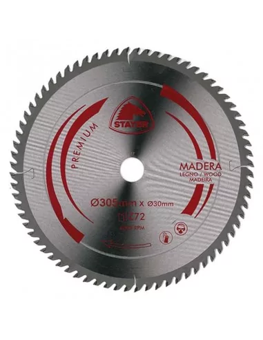 DISCO DE WIDIA PARA CORTE DE MADERA CALIDAD STANDARD | DIAMETRO 305 mm AGUJERO 30 mm Z 72 DIENTES DISCO DE WIDIA PARA CORTE DE MADERA CALIDAD STANDARD | DIAMETRO 305 mm AGUJERO 30 mm Z 72 DIENTES