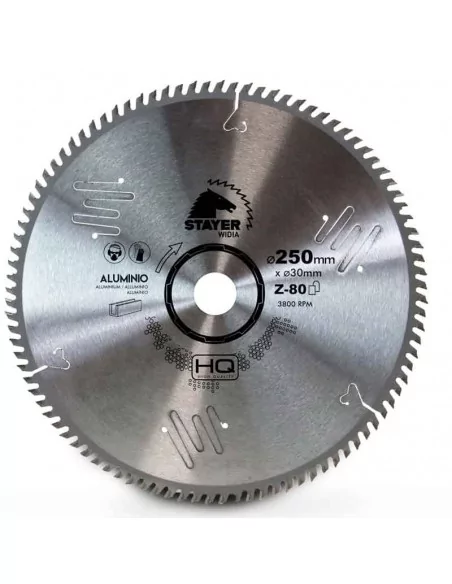DISCO DE WIDIA PARA CORTE DE ALUMINIO ALTA CALIDAD | DIAMETRO 250 mm AGUJERO 30 mm Z 80 DIENTES
