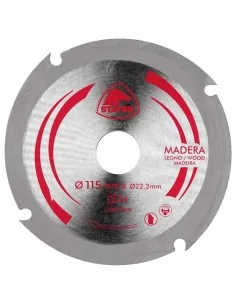 DISCO DE ACERO PARA ALTA VELOCIDAD HSS PARA CORTE EN MADERA | DIAMETRO 115 mm AGUJERO 22 mm Z 4 DIENTES