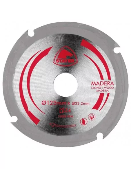 DISCO DE ACERO PARA ALTA VELOCIDAD HSS PARA CORTE EN MADERA | DIAMETRO 125 mm AGUJERO 22 mm Z 4 DIENTES DISCO DE ACERO PARA ALTA VELOCIDAD HSS PARA CORTE EN MADERA | DIAMETRO 125 mm AGUJERO 22 mm Z 4 DIENTES
