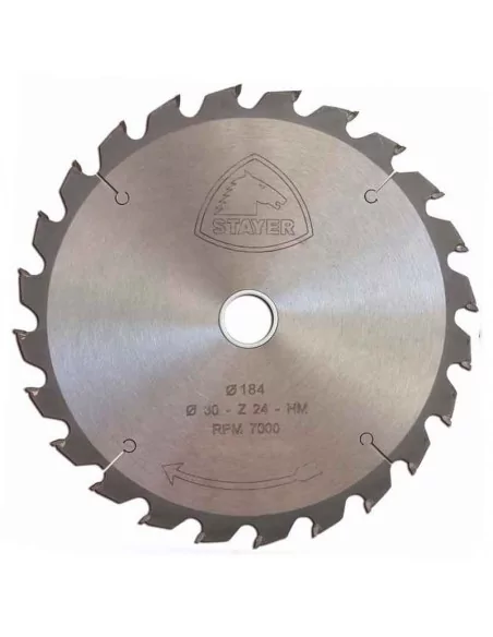 DISCO DE WIDIA PARA CORTE DE MADERA CALIDAD STANDARD | DIAMETRO 184 mm AGUJERO 30 mm Z 24 DIENTES
