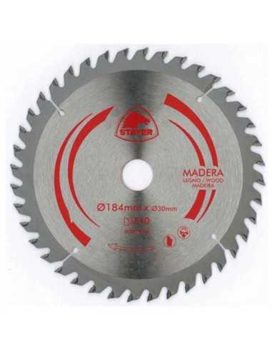 DISCO DE WIDIA PARA CORTE DE MADERA CALIDAD STANDARD | DIAMETRO 184 mm AGUJERO 30 mm Z 40 DIENTES