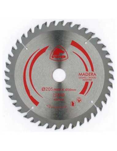 DISCO DE WIDIA PARA CORTE DE MADERA CALIDAD STANDARD | DIAMETRO 205 mm AGUJERO 30 mm Z 40 DIENTES