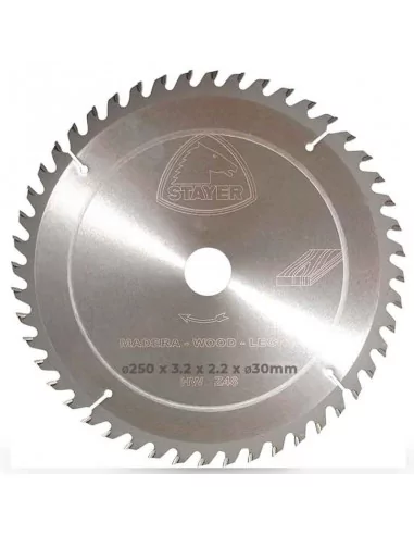 DISCO DE WIDIA PARA CORTE DE MADERA CALIDAD STANDARD | DIAMETRO 250 mm AGUJERO 30 mm Z 48 DIENTES DISCO DE WIDIA PARA CORTE DE MADERA CALIDAD STANDARD | DIAMETRO 250 mm AGUJERO 30 mm Z 48 DIENTES