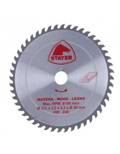 DISCO DE WIDIA PARA CORTE DE MADERA CALIDAD STANDARD | DIAMETRO 210 mm AGUJERO 30 mm Z 48 DIENTES