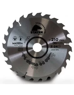 DISCO DE WIDIA PARA CORTE DE MADERA CALIDAD STANDARD | DIAMETRO 210 mm AGUJERO 30 mm Z 24 DIENTES