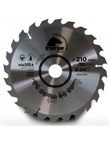 DISCO DE WIDIA PARA CORTE DE MADERA CALIDAD STANDARD | DIAMETRO 210 mm AGUJERO 30 mm Z 24 DIENTES