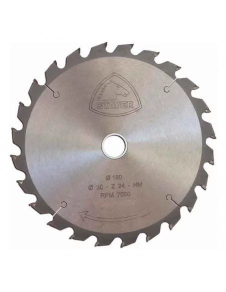 DISCO DE WIDIA PARA CORTE DE MADERA CALIDAD STANDARD | DIAMETRO 180 mm AGUJERO 30 mm Z 24 DIENTES