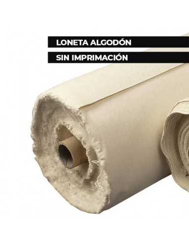 LIENZO LONETA ALGODÓN SIN IMPRIMACIÓN 460 GRAMOS