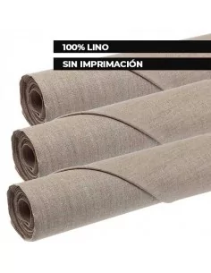 Lienzo de lino sin imprimación 400 g en rollo 210 cm 10 metros