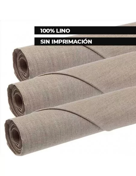 Lienzo de lino sin imprimación 400 g en rollo 210 cm 10 metros Lienzo de lino sin imprimación 400 g en rollo 210 cm 10 metros