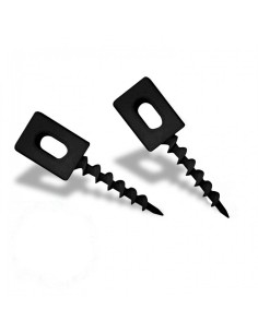 Suporte plástico preto com rosca para pendurar cartazes