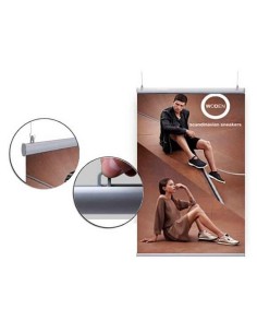 Perfil ALUPLUS para pendurar cartazes e lonas no teto – Suporte metálico