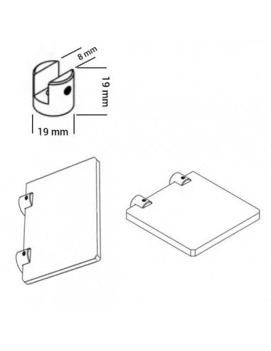 Support avec rainure pour monter la signalétique avec des panneaux jusqu'à 8 mm Support avec rainure pour monter la signalétique avec des panneaux jusqu'à 8 mm