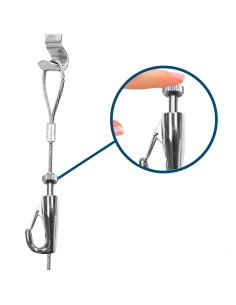 GANCHO ANTI CAIDA PARA COLGAR CUADROS HASTA 12Kg | LINES SECUR | PARA CABLES DE ACERO 2