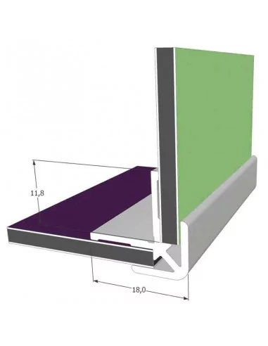 Profil en aluminium angle 90° pour panneaux dibond de 3 mm