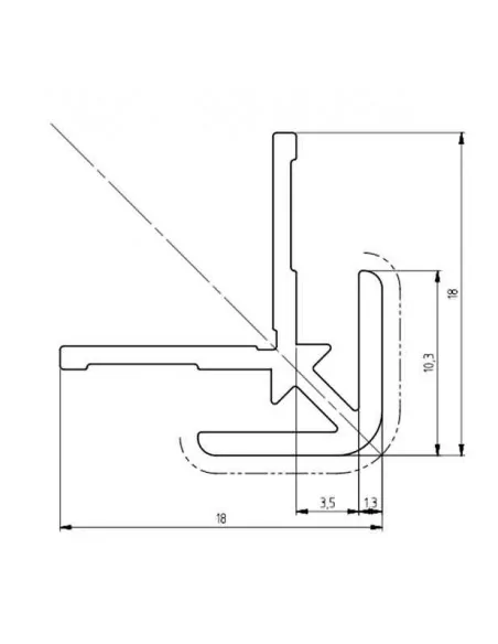 Profil en aluminium angle 90° pour panneaux dibond de 3 mm