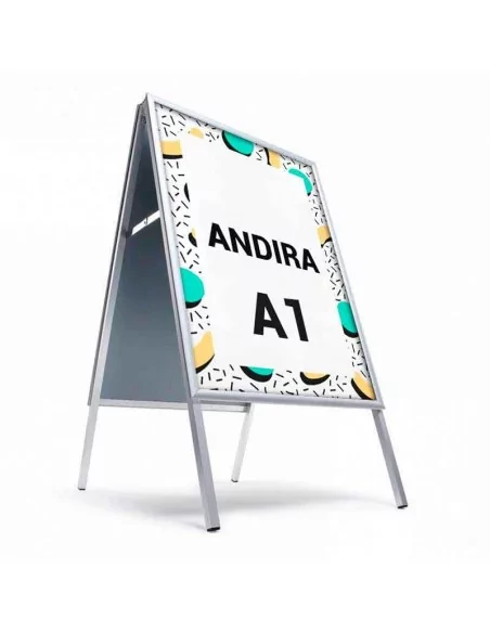 CABALLETE PUBLICITARIO DIN A1 CON MARCOS A DOBLE CARA | METÁLICO ABATIBLE | 25mm ANCHO | ESQUINAS EN INGLETE CABALLETE PUBLICITARIO DIN A1 CON MARCOS A DOBLE CARA | METÁLICO ABATIBLE | 25mm ANCHO | ESQUINAS EN INGLETE