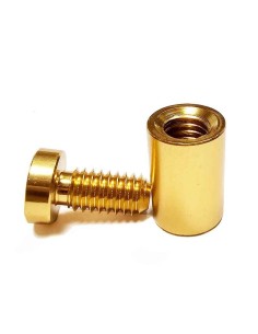 Entretoise or classique mat pour panneaux. Bouchon à visser