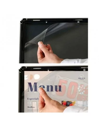 EXPOSITOR INCLINADO PELO MENU | NEGRO | COM TORTA E BASE