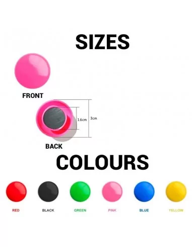 IMANES COLORES PARA PIZARRAS MAGNÉTICAS Y TABLONES ANUNCIOS.