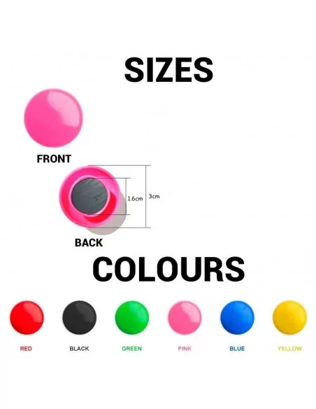 IMANES COLORES PARA PIZARRAS MAGNÉTICAS Y TABLONES ANUNCIOS.