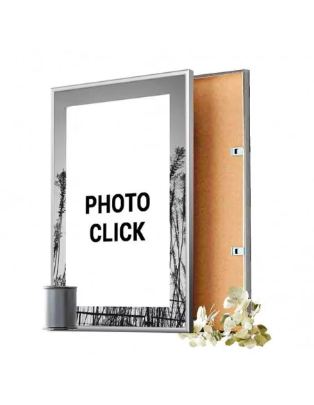 MARCO ALUMINIO PLATA SISTEMA PHOTO CLICK | CON TRASERA Y FRONTAL PLASTICO MARCO ALUMINIO PLATA SISTEMA PHOTO CLICK | CON TRASERA Y FRONTAL PLASTICO