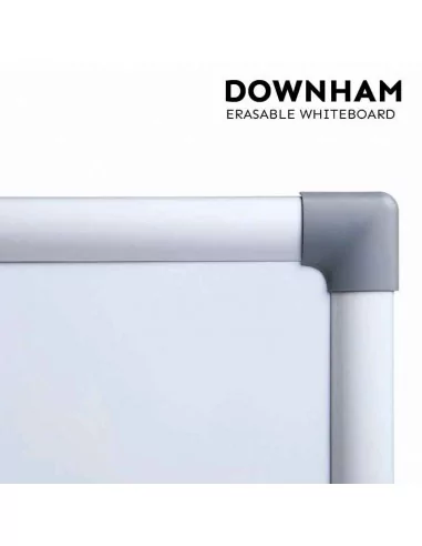 Quadro branco magnético com moldura de alumínio prata – Modelo Downham para marcadores e ímanes
