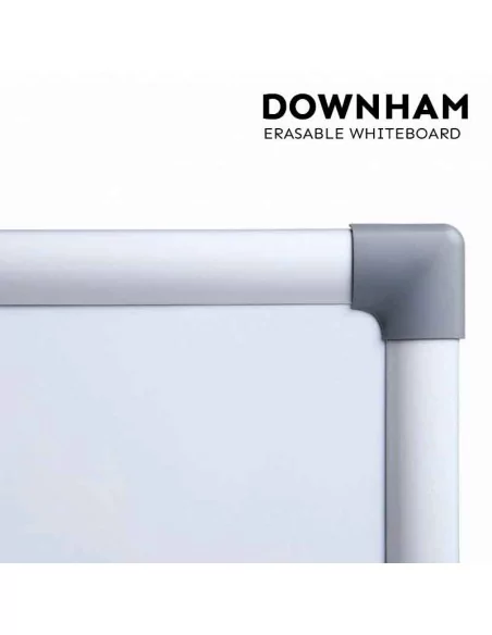 Quadro branco magnético com moldura de alumínio prata – Modelo Downham para marcadores e ímanes