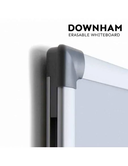 Quadro branco magnético com moldura de alumínio prata – Modelo Downham para marcadores e ímanes