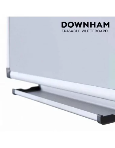 Quadro branco magnético com moldura de alumínio prata – Modelo Downham para marcadores e ímanes