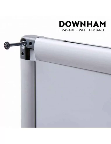 Quadro branco magnético com moldura de alumínio prata – Modelo Downham para marcadores e ímanes