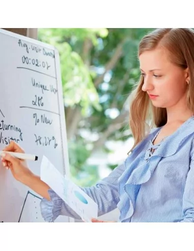 Quadro branco magnético com moldura de alumínio prata – Modelo Downham para marcadores e ímanes