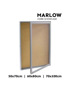 Quadro de avisos com fechadura |Tipo vitrine com fundo em cortiça