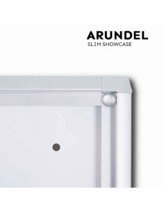 VITRINA MAGNÉTICA INTERIOR ULTRA FINA COM CHAVE ACABAMENTO PRATA MODELO ARUNDEL 2