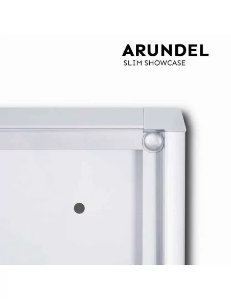 VITRINA MAGNETICA INTERIOR ULTRA FINA CON LLAVE | ACABADO PLATA | MODELO ARUNDEL