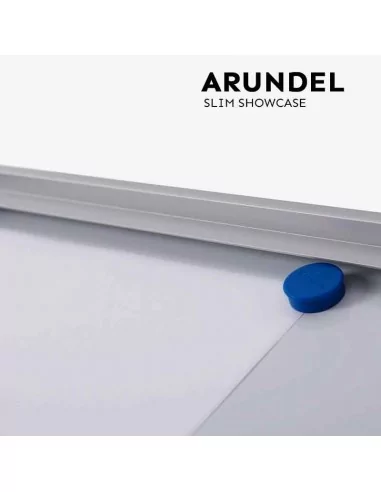 VITRINE MAGNÉTIQUE INTÉRIEURE ULTRA FINE AVEC CLÉ FINITION ARGENT MODÈLE ARUNDEL