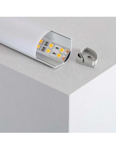 Faixa de perfil led ▼ Δ canto de instalação Δ Tapar circular traslucida