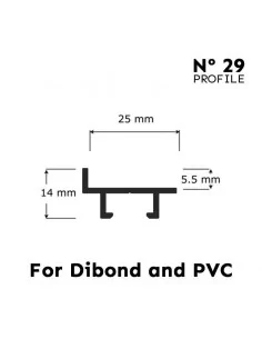 MOLDURA PERFIL 29 DE ALUMINIO PARA PANEL COMPOSITE Y PVC HASTA 5mm GROSOR 2