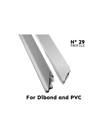 MOLDURA PERFIL 29 DE ALUMINIO PARA PANEL COMPOSITE Y PVC HASTA 5mm GROSOR