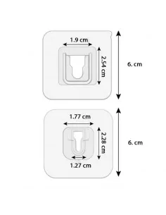 GANCHO COLHADOR ADHESIVO TRANSPARENTE DOBLE CARA 6x6 cm 2 PIEZAS 2