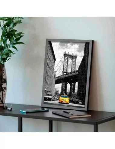 Cadres pour puzzles en bois noir sur...