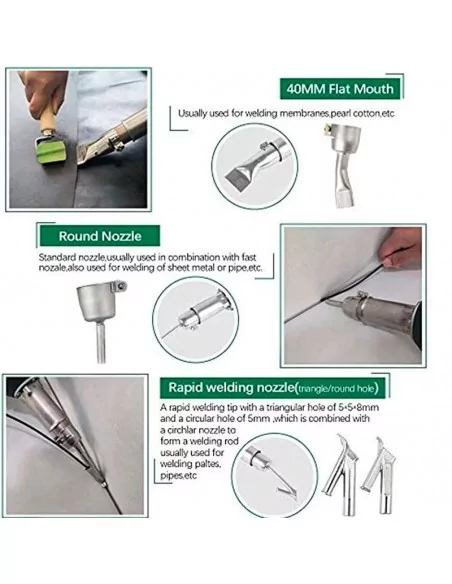 PISTOLA DE SOLDADURA DE PLASTICO Y LONA SOPLADOR DE AIRE CALIENTE 1600W CA DE 220V moldiber PISTOLA DE SOLDADURA DE PLASTICO Y LONA SOPLADOR DE AIRE CALIENTE 1600W CA DE 220V moldiber