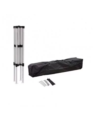 CARPA PLEGABLE DE ACERO 2 X 2 METROS CON TECHO NEGRO. MODELO VESTA
