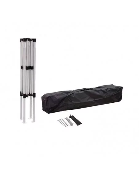 CARPA PLEGABLE DE ACERO 2 X 2 METROS CON TECHO NEGRO. MODELO VESTA
