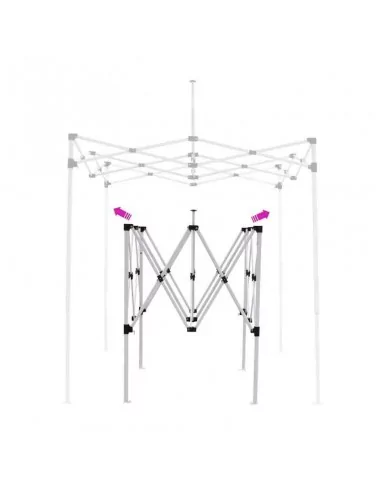 CARPA PLEGABLE DE ACERO 2 X 2 METROS CON TECHO NEGRO. MODELO VESTA