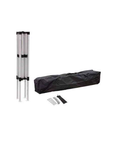 CARPA PLEGABLE DE ACERO 2 X 2 METROS CON TECHO AZUL. MODELO VESTA
