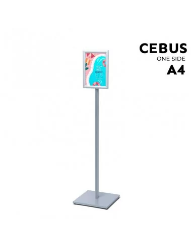 Porte-affiche sur pied A4 – Modèle CEBUS base carrée Porte-affiche sur pied A4 – Modèle CEBUS base carrée