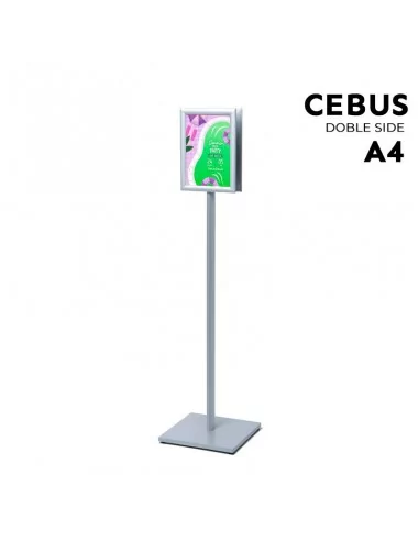 Expositor de pé dupla face A4 – Modelo CEBUS com base quadrada Expositor de pé dupla face A4 – Modelo CEBUS com base quadrada